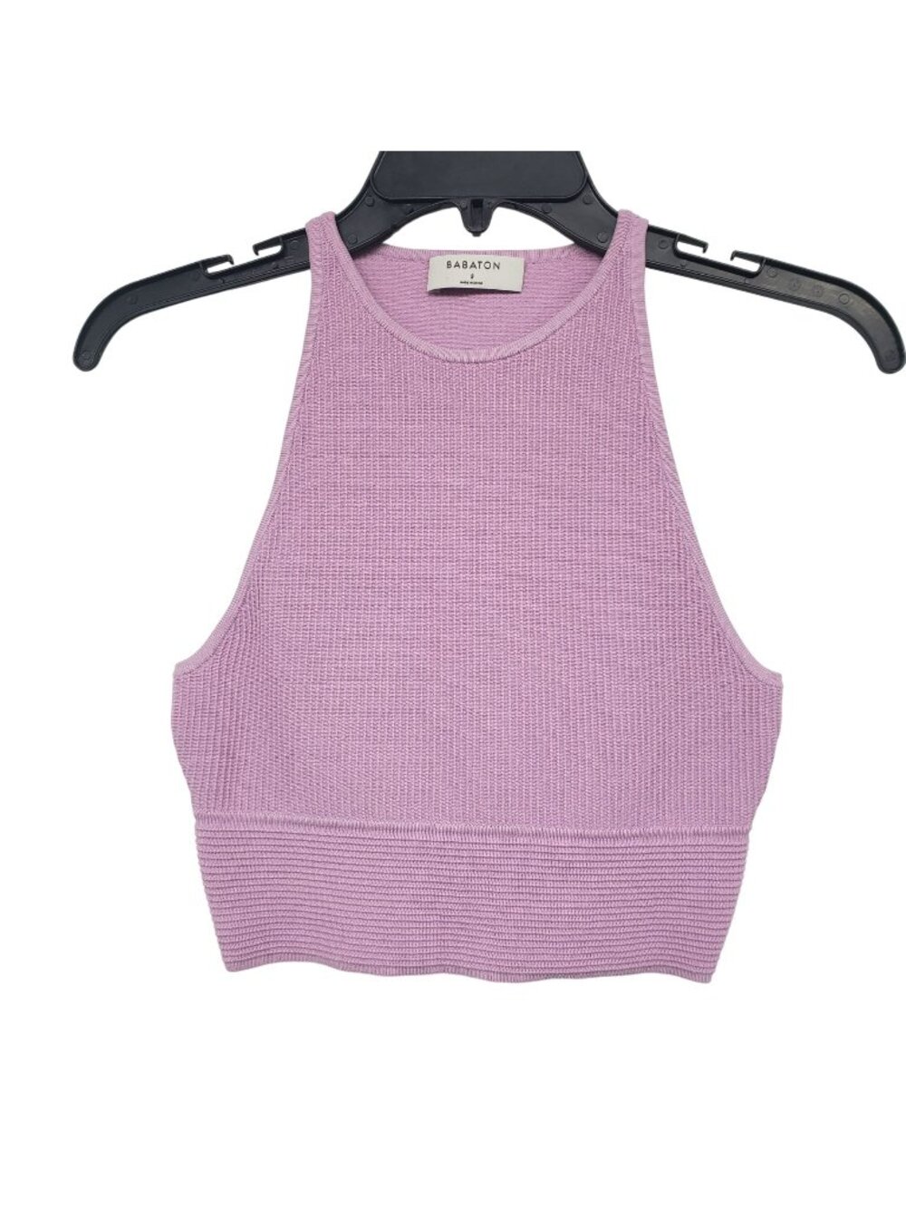 Aritzia Babaton Stefano Tank Lyrical Lilac Lavender Ribbed Crop Top